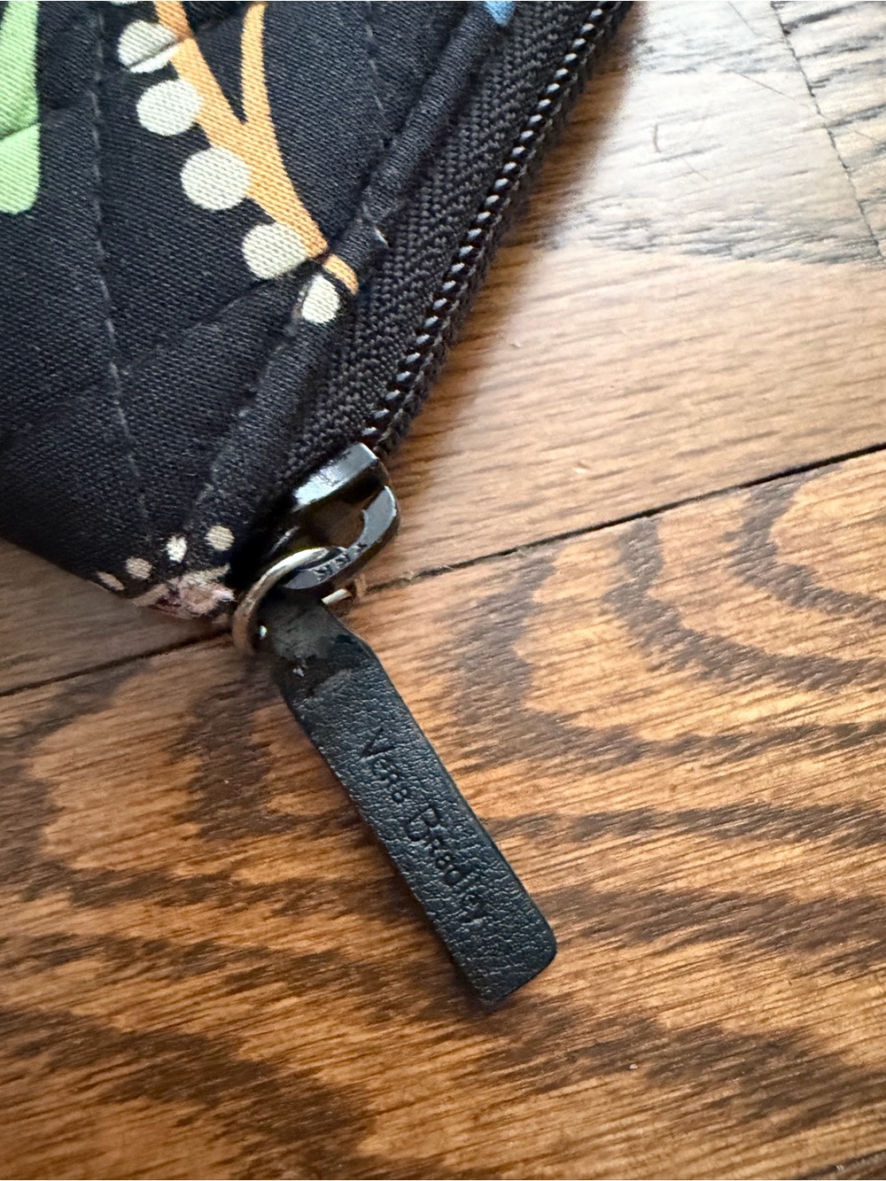 Vera Bradley Bandana Swirl Quilted Zip-Around Wallet Black Multicolor - Picture 3 of 12